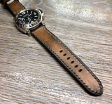 Vintage Leather Watch Strap 24mm, Retro Watch Strap 26mm, Ageing Brown Leather Watch Band, 26mm Brown Leather Watch Strap for Vintage Lover