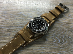 Leather Watch Strap, Rolex Watch Strap, Leather Watch Band, Full Bund Strap, 20mm Brown Watch Strap - eternitizzz-straps-and-accessories