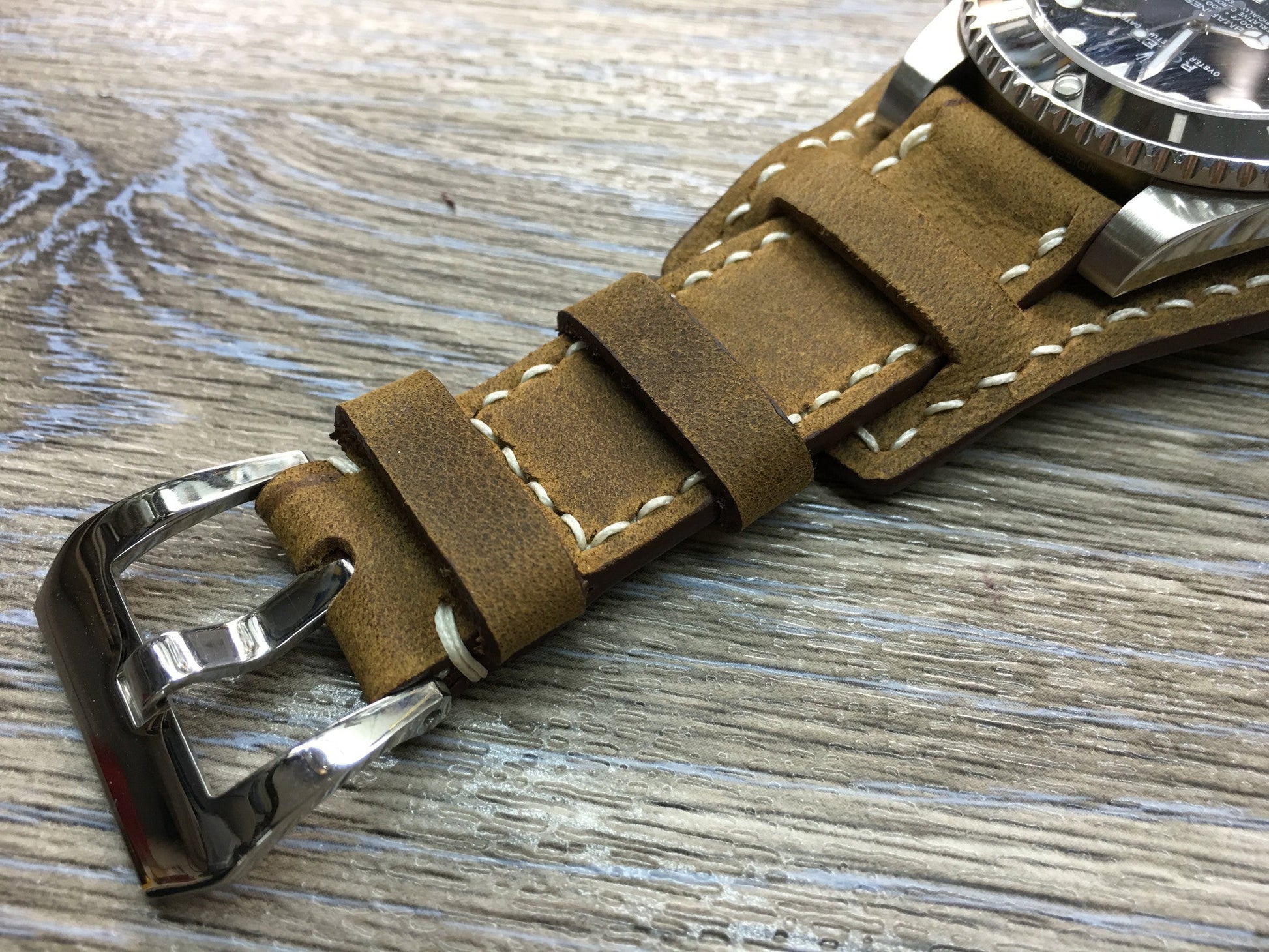 Leather Watch Strap, Rolex Watch Strap, Leather Watch Band, Full Bund Strap, 20mm Brown Watch Strap - eternitizzz-straps-and-accessories