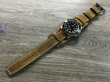 Leather Watch Strap, Rolex Watch Strap, Leather Watch Band, Full Bund Strap, 20mm Brown Watch Strap - eternitizzz-straps-and-accessories