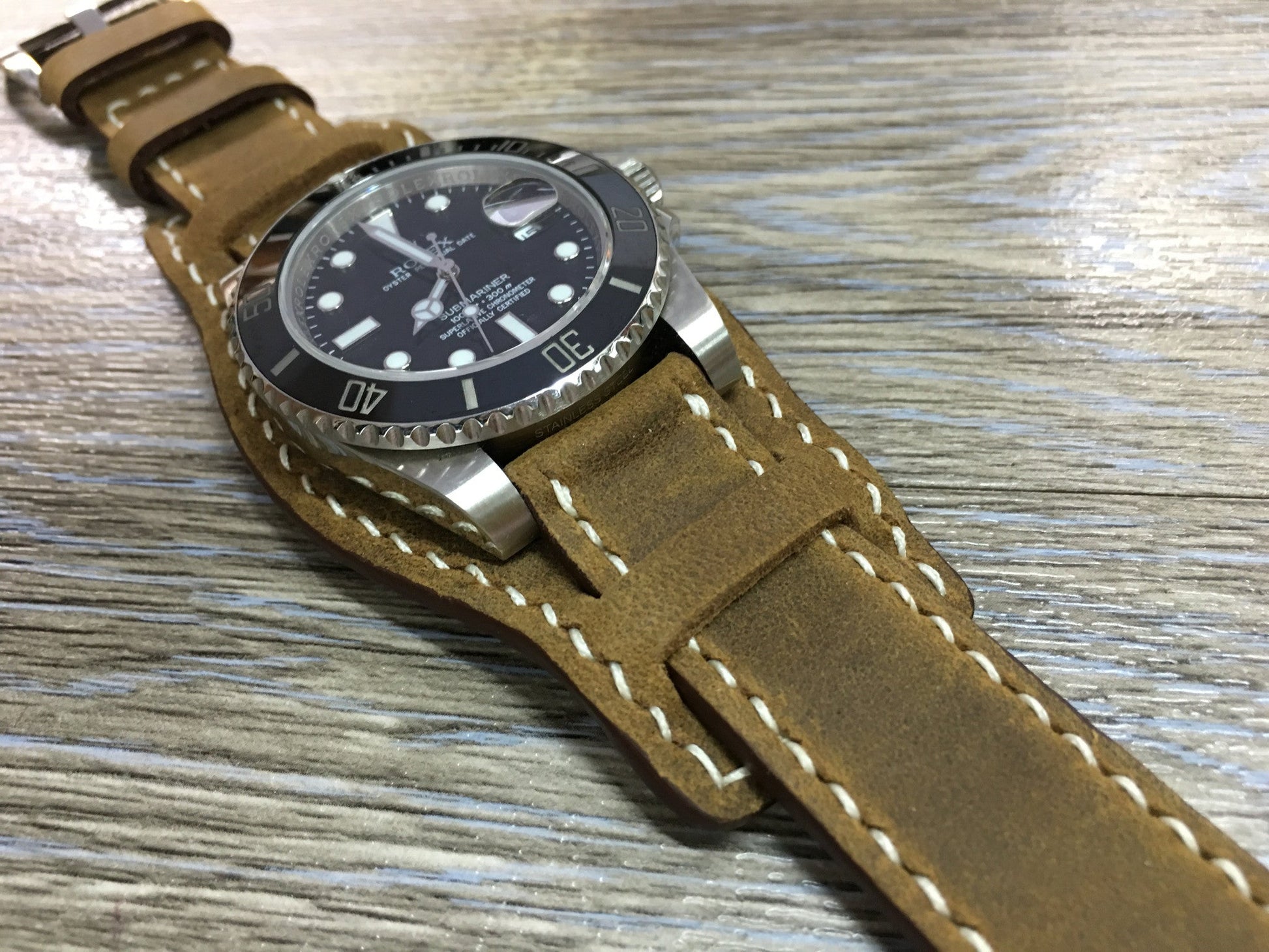 Leather Watch Strap, Rolex Watch Strap, Leather Watch Band, Full Bund Strap, 20mm Brown Watch Strap - eternitizzz-straps-and-accessories