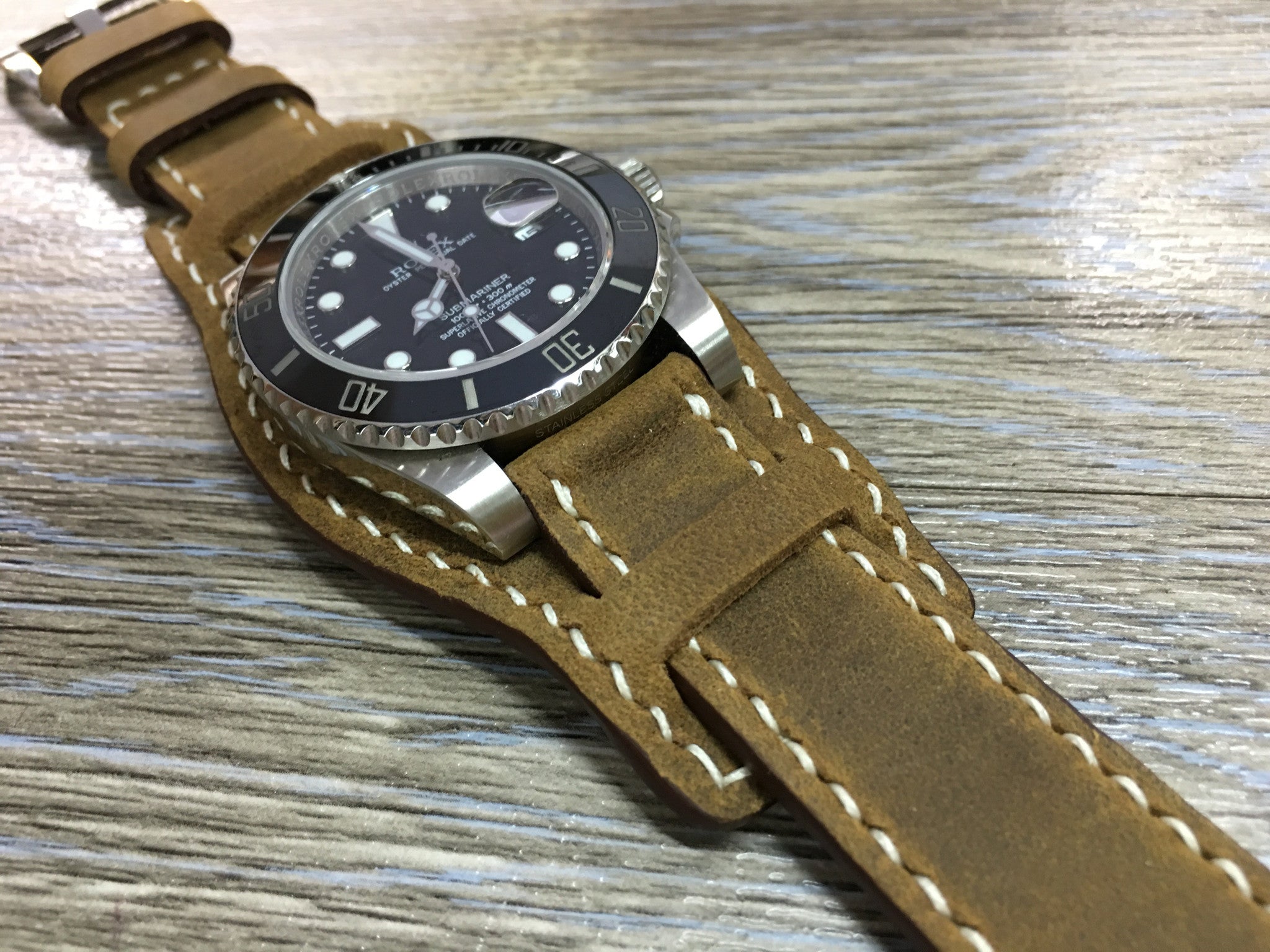 Leather Watch Strap, Rolex Watch Strap, Leather Watch Band, Full Bund Strap, 20mm Brown Watch Strap - eternitizzz-straps-and-accessories