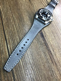 20mm Leather Watch Strap, Leather Bund Straps, Leather Watch Band for Rolex, Tudor Watches (Vintage Grey) - eternitizzz-straps-and-accessories