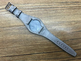 20mm Leather Watch Strap, Leather Bund Straps, Leather Watch Band for Rolex, Tudor Watches (Vintage Grey) - eternitizzz-straps-and-accessories