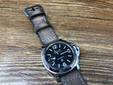 Retro Panerai Watch Strap, Vintage Leather Watch Straps. Beige Leather watch Strap