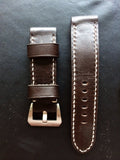 Leather Watch Strap, 24mm Panerai Watch Strap, Leather Watch strap 26mm, Brown Leather Watch Strap for Panerai - eternitizzz-straps-and-accessories