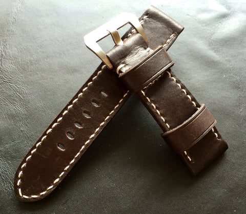 Watch Strap 24mm, Brown leather  Watch Strap, watch band 26mm, wristwatch straps replacement,  Apple watch band