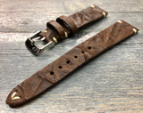 Watch Straps, Leather Watch Straps, Handmade wrist watch bands 20mm, Bown 19mm Watch Straps quick release pin, Valentines Day Gift Ideas
