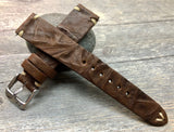 Leather watch strap, Brown watch strap, 20mm watch strap for Rolex, Christmas Gift for boyfriend, irregular pattern, 19mm watch strap