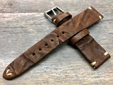 Brown irregular pattern leather watch straps