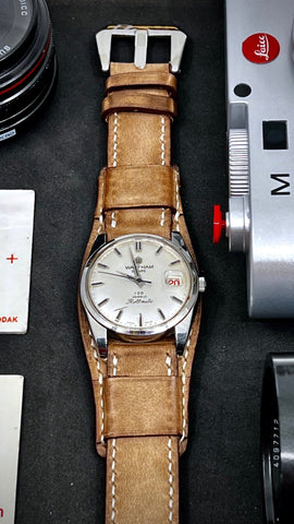 Wristwatch Band, Leather Watch strap - Bund Straps 20mm, Cuff Watch Band 22mm, Brown Genuine Leather Watch Bracelet - The Perfect Valentines Day Gift